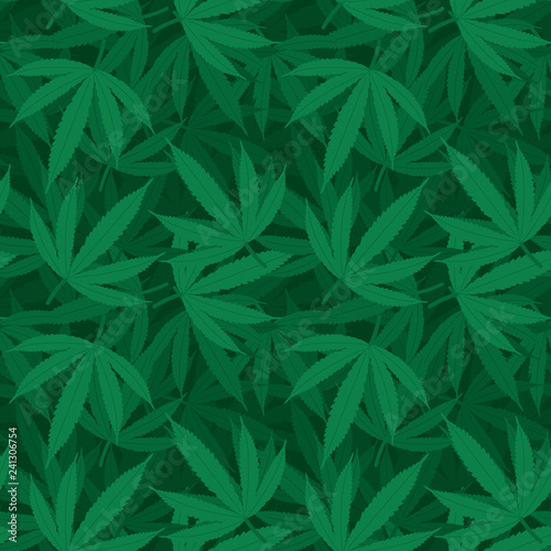 Cannabis or marijuana seamless pattern background.