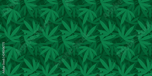 Cannabis or marijuana seamless pattern background. Vector.