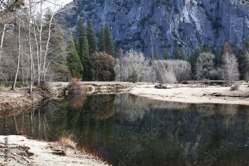 View of Yosemite National Park in the winter at USA photo