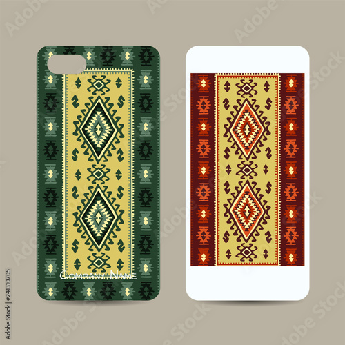 Mobile phone cover design, folk ornament