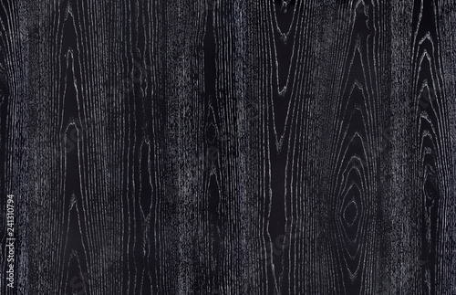 Foto Natural oak veneer painted in black color with white patina.
