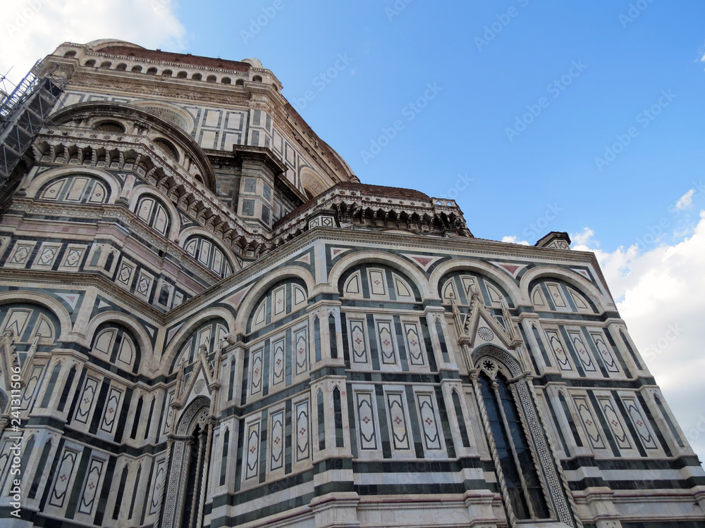 Europe, Italy,Tuscany, Florence,cathedral of  Santa Maria del Fiore lined with polychrome marble  panels in various shades