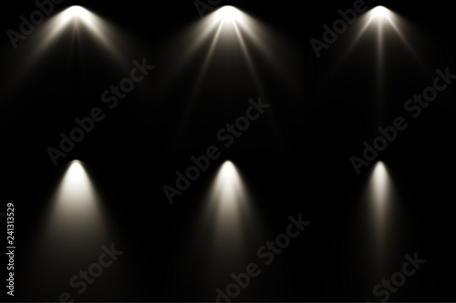 Isolated spotlight effect on black background. Clean photographer studio. Light from the top clipart.