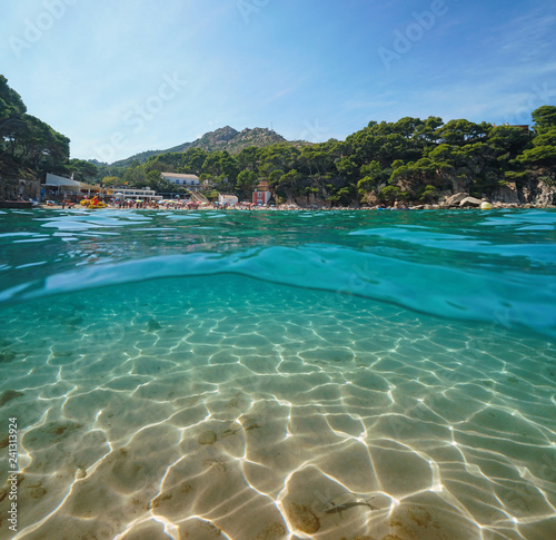 Spain Costa Brava beach sandy seabed underwater
