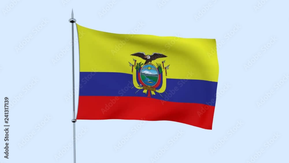 custom made wallpaper toronto digitalFlag of the country Ecuador flutters against the blue sky. 3D rendering