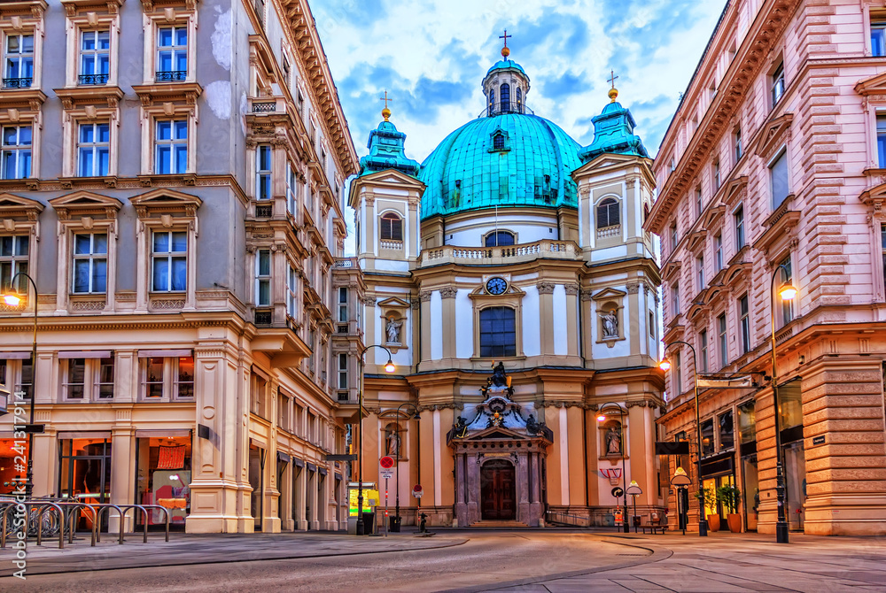 The Peterskirche of Vienna, Graben, Austria, no people