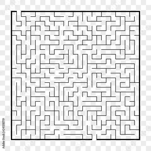 Abstract square maze. Game for kids. Puzzle for children.Labyrinth conundrum. Flat vector illustration isolated on transparent background.