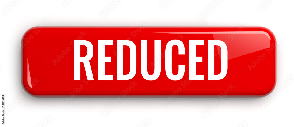 Reduced Red Button Isolated on White Reduced Red Button Isolated on White