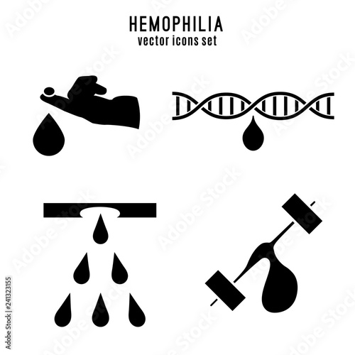Hemophlia pictograms set