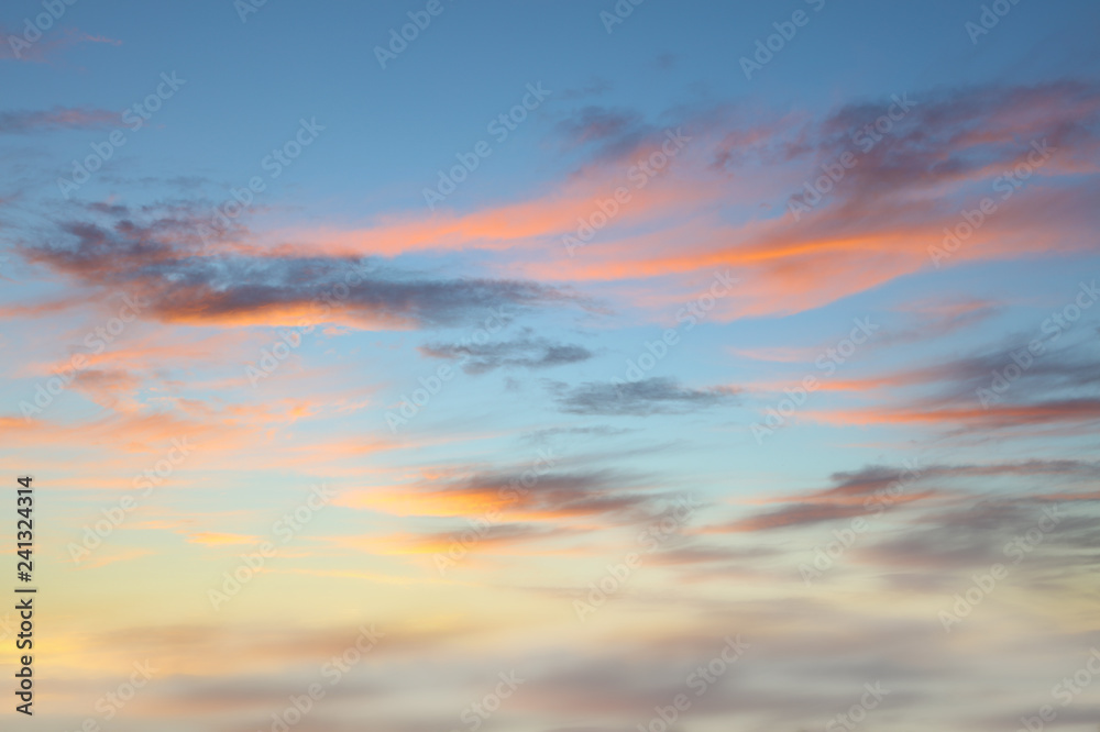 Bright summer sky clouds background
