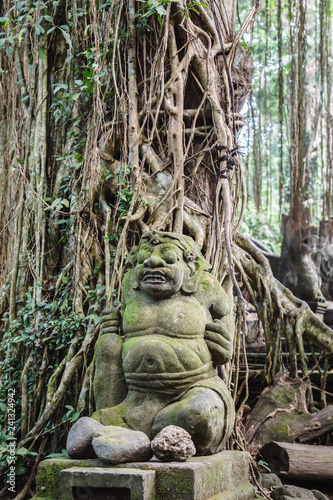 Statue in monkey forest of ubud, bali