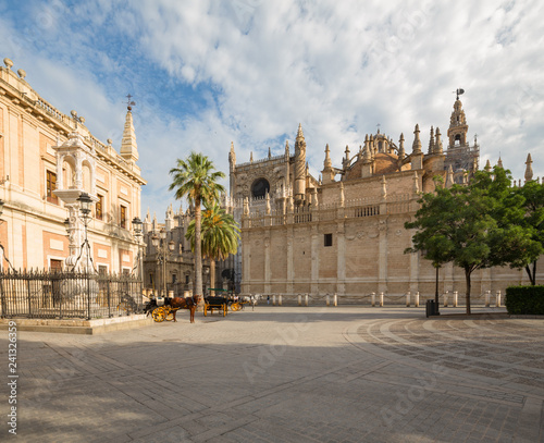 Seville, Spain. View of the marketplace historical architecture