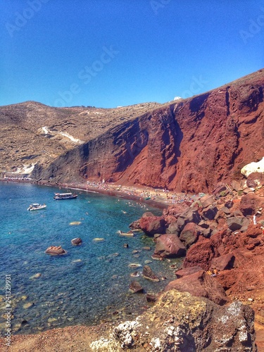 Red beach in Greecre