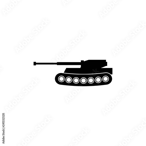 Military tank sign or fire warfare artillery vector icon