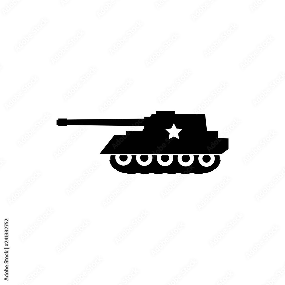 Black icon on white background military tank vector image