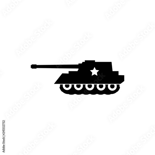 Black icon on white background military tank vector image