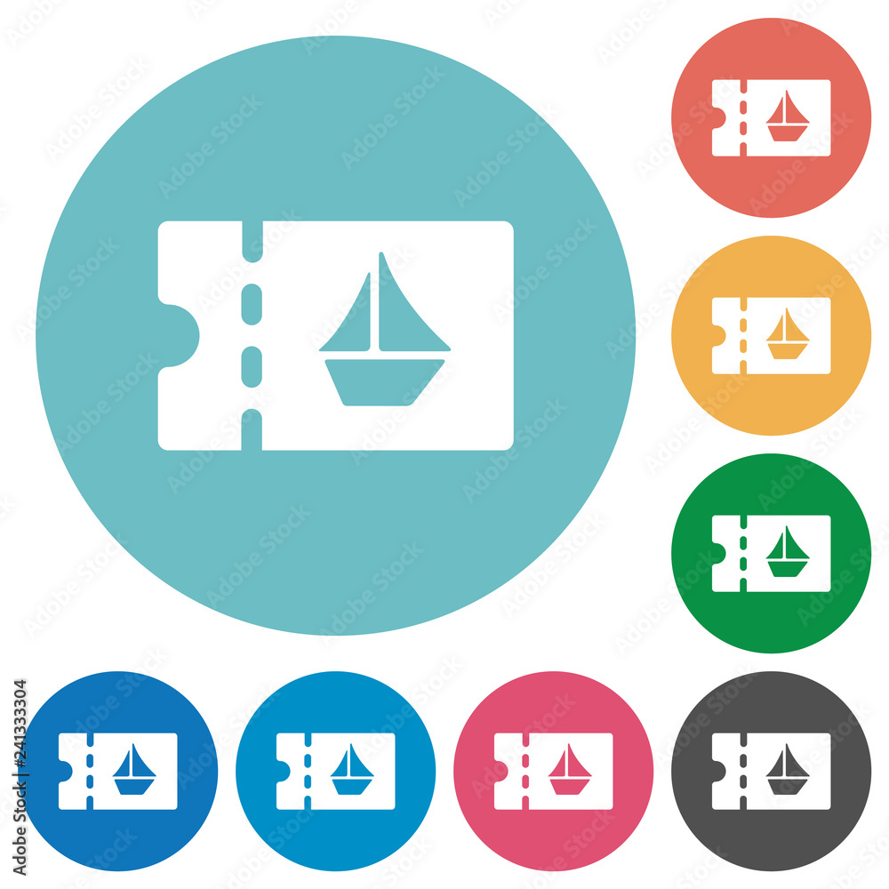 cruise discount coupon flat round icons cruise discount coupon flat round icons
