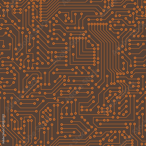 Computer circuit board. Seamless pattern.