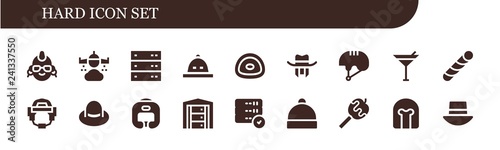 Vector icons pack of 18 filled hard icons