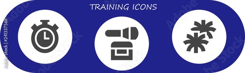 Vector icons pack of 3 filled training icons