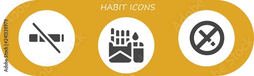 Vector icons pack of 3 filled habit icons