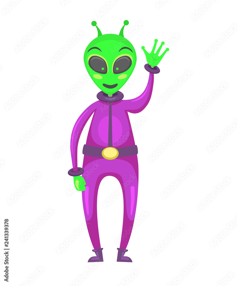 Obraz premium alien raising hand