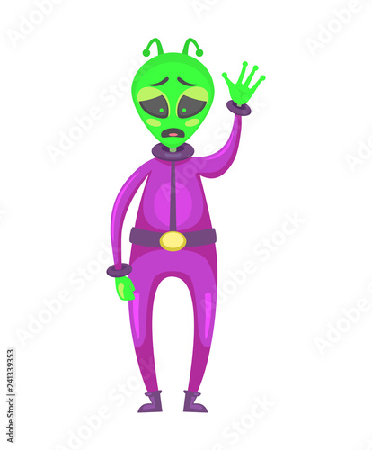 alien raising hand