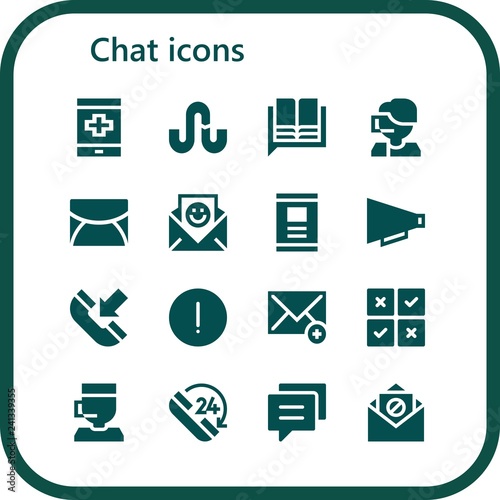 Vector icons pack of 16 filled chat icons photo