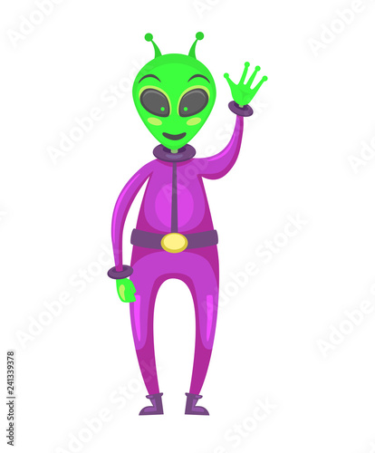 alien raising hand