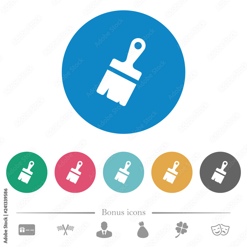 Paste with brush flat round icons Paste with brush flat round icons