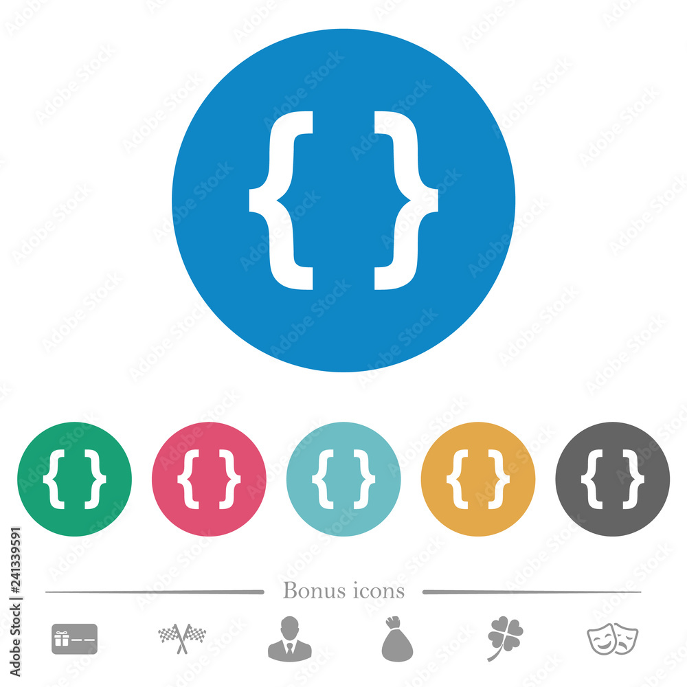 Programming code flat round icons Programming code flat round icons
