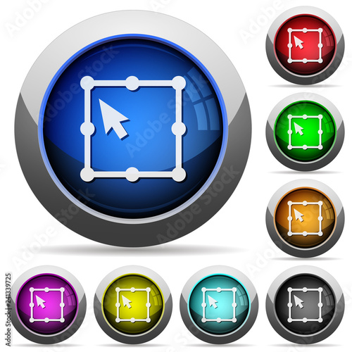 Free transform object round glossy buttons