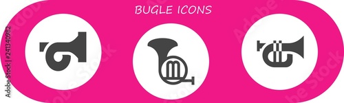 Vector icons pack of 3 filled bugle icons