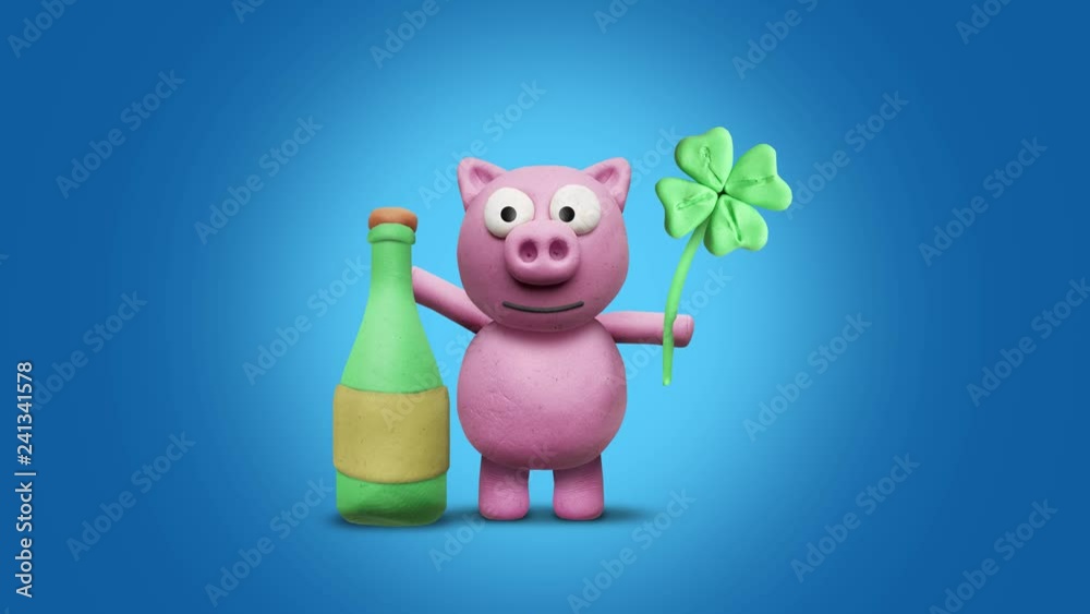 Glücks-Schwein, Neujahr, Silvester – Animation aus Knete Glücks-Schwein, Neujahr, Silvester – Animation aus Knete