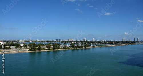 Miami Beach Florida seen on the horizon