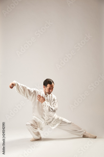 Senior master practicing qi qong taijiquan