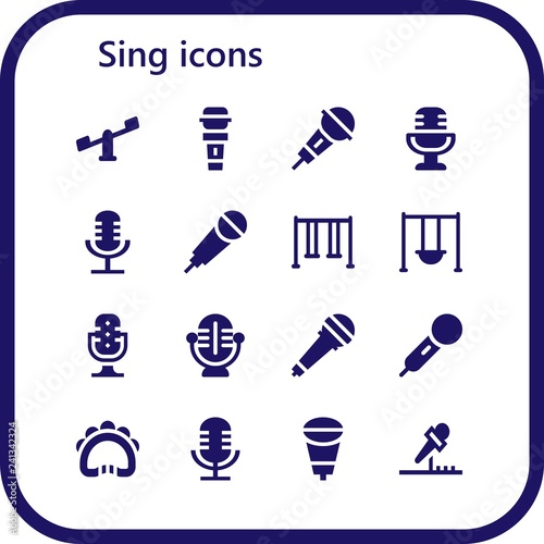 Vector icons pack of 16 filled sing icons