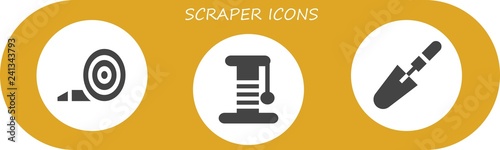 Vector icons pack of 3 filled scraper icons