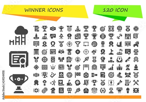 Vector icons pack of 120 filled winner icons