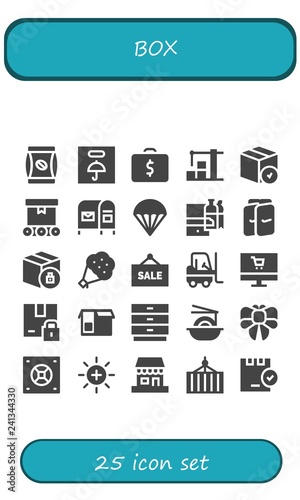 Vector icons pack of 25 filled box icons