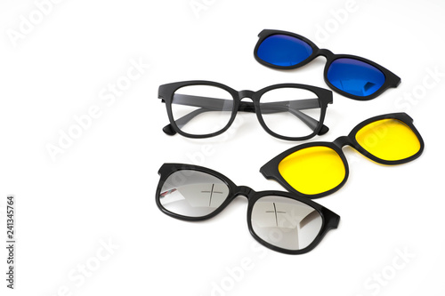 protection sunglasses set isolated
