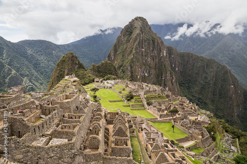 Inca ruins at Machu Picchu in Peru