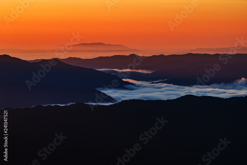 landscape of Mountain with Mist in Nan province Thailand