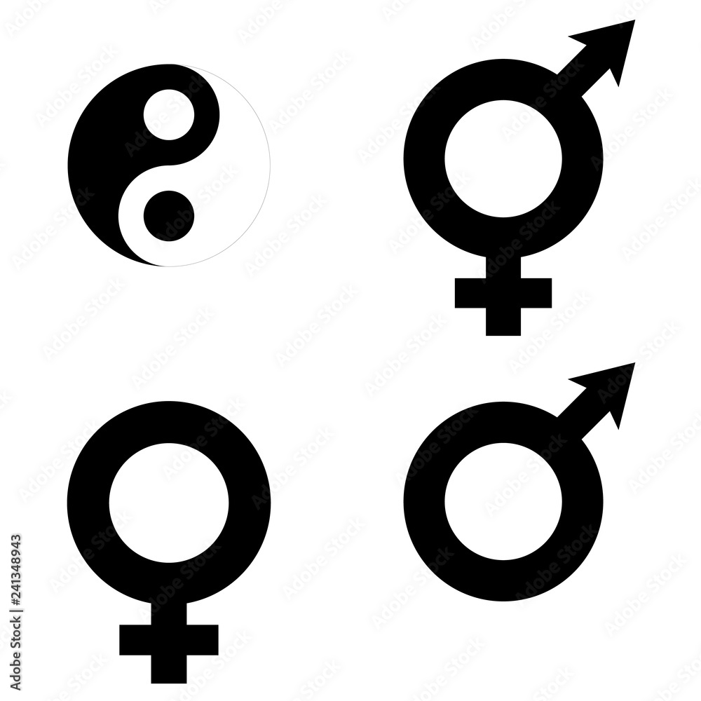 Yin yang vector. Gender symbols illustration Yin yang vector. Gender symbols illustration