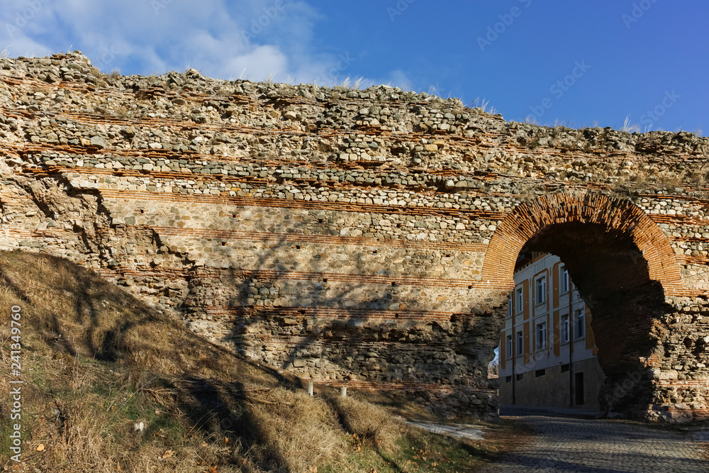 Fototapeta premium The Western gate of Diocletianopolis Roman city wall, town of Hisarya, Plovdiv Region, Bulgaria