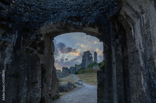 Castle ruin, Corfe Castle, England, Great Britain