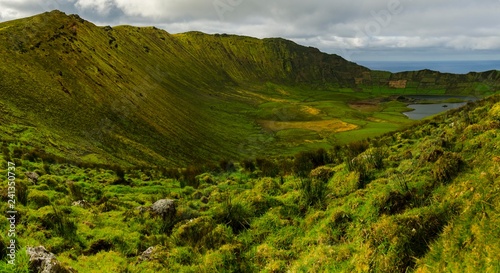 Crater, Caldeirao Volcano, Corvo Island, Azores, Portugal, Europe photo