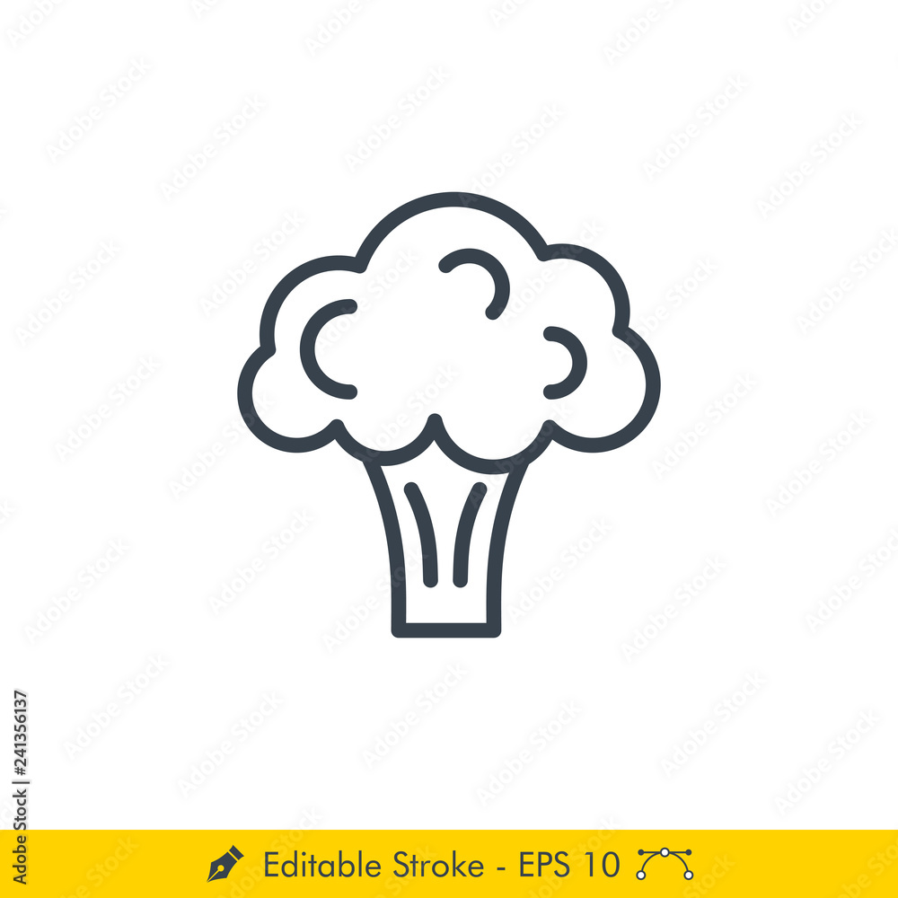 Broccoli Icon / Vector - In Line / Stroke Design Broccoli Icon / Vector - In Line / Stroke Design