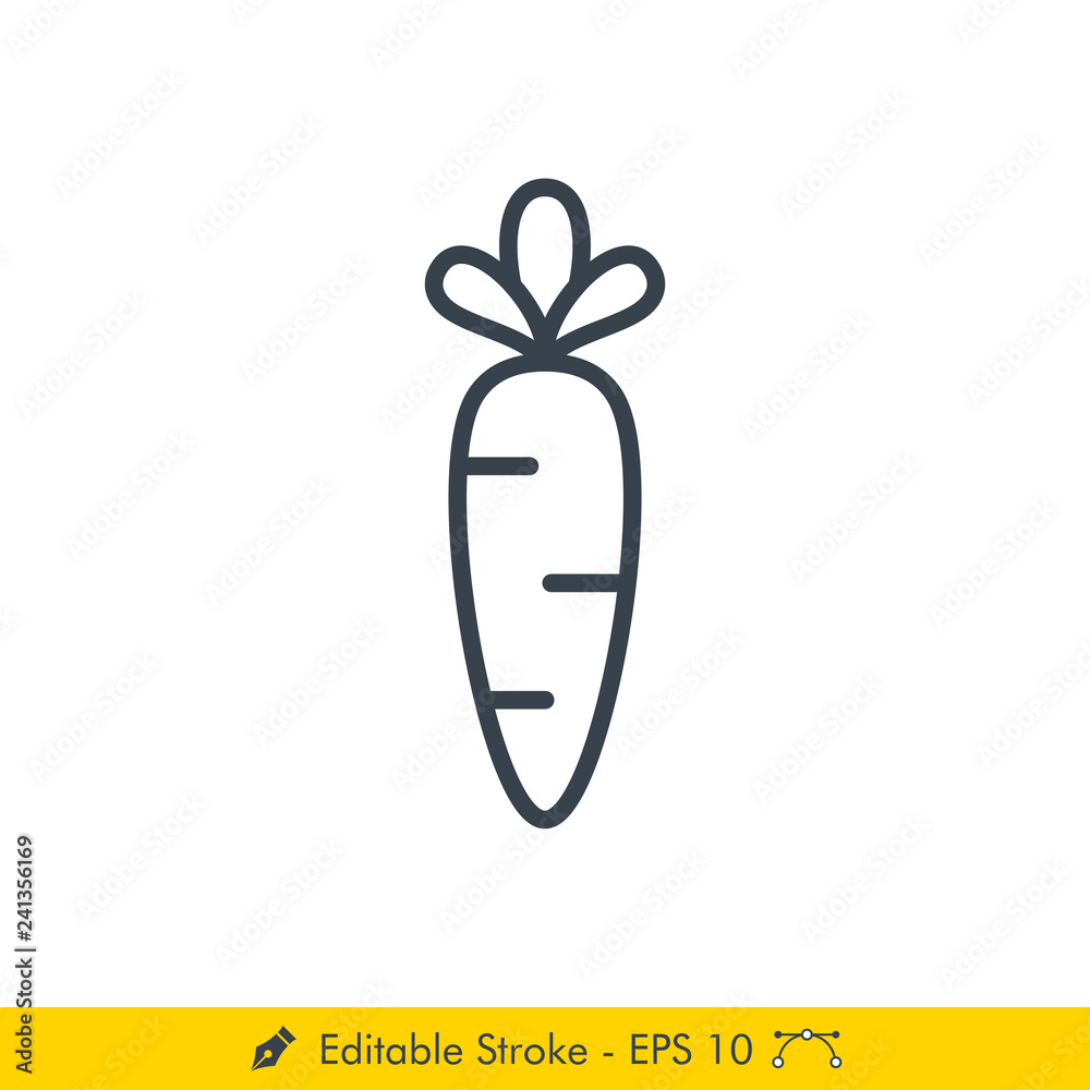 Carrot Icon / Vector - In Line / Stroke Design Carrot Icon / Vector - In Line / Stroke Design
