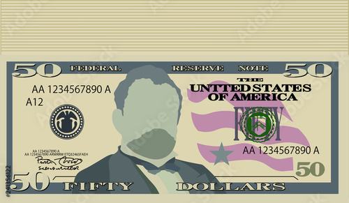 Bunch of 50 US dollar banknote